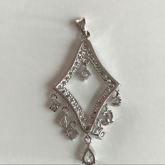 Silver rhodium pendant with cubic zirconia!. - Picture 4 of 4